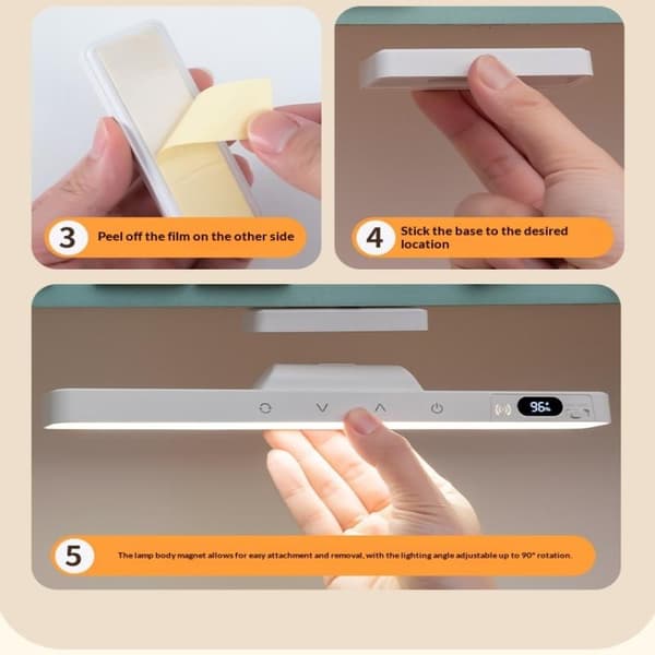 Smart Touch Bordlampe Magnetisk Skrivebordslampe Innebygd 2000mAh Batteri A1