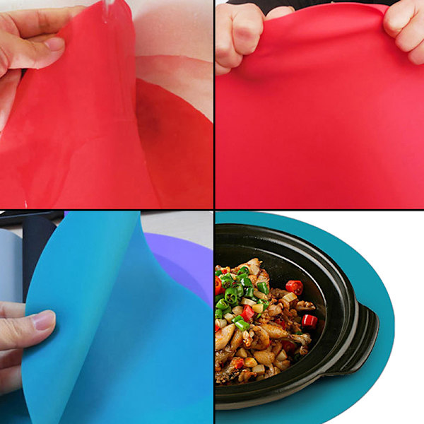 30 cm blød non-stick rund mikrobølgemåtte Friture Pad Modstandsdygtig Sil Gray