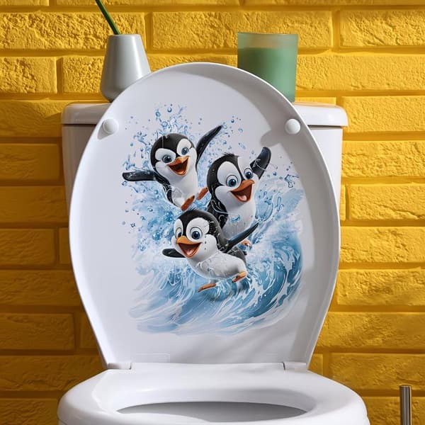 e Uiva Pingviini WC-tarra Vedenpitävä Kylpyhuoneen Seinätarra A