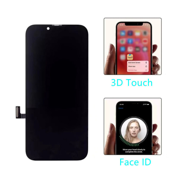 AAA+++Kvalitetsskærm til IPhone 11 12 13 14 LCD Med 3D Touch 12mini-incell