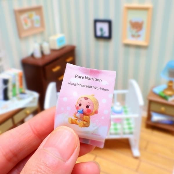 1 stk. e Miniature Scene Legetøj Dukkehus Mini Mælkepulver Ble M Pink