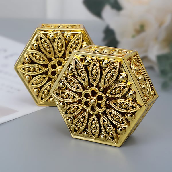 Creative muovinen kuusikulmainen karkkirasia Wedding Vintage Chocolate Gi gold