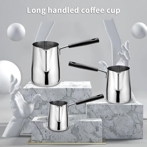 Latte Art Kop i Rustfrit Stål Med Stor Bug og Komfort 600ML