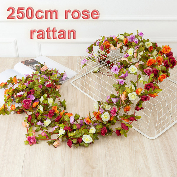 250Cm Rose kunstige blomster Smukke krans bryllup Hjem Ro K