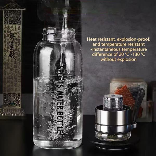 1000ml/750ml Stor Kapacitet Glas Vattenflaska Transparent Mjölk A2