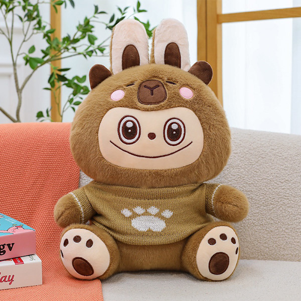 27/35cm Transform Sweater Series Labubu Plyschleksak Presenter Skrivbord Brown 35cm