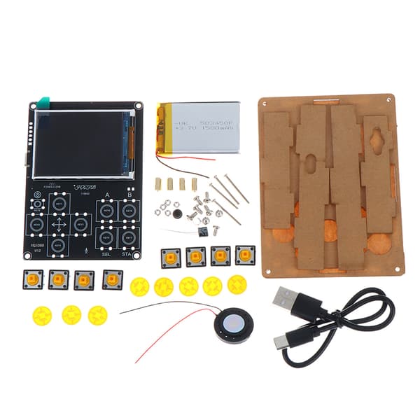 DIY LCD-skärm Spelkonsol Elektronisk Kit Multifunktionell