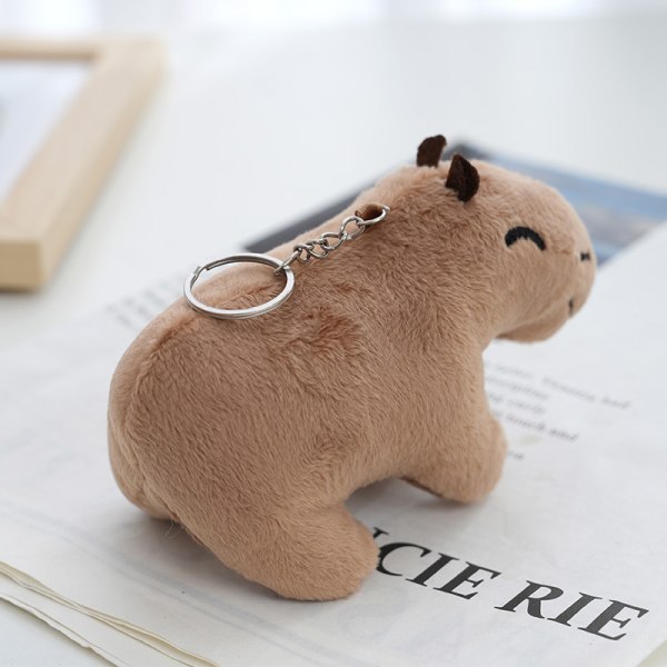 12 cm Simulering Capybara plysj leketøy Utstoppede dyr nøkkelring nøkkel A2