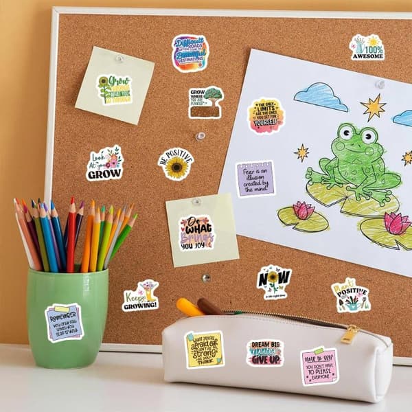 500 STK Inspirerende Engelske Rullestickers Tilpas og Beløn A2