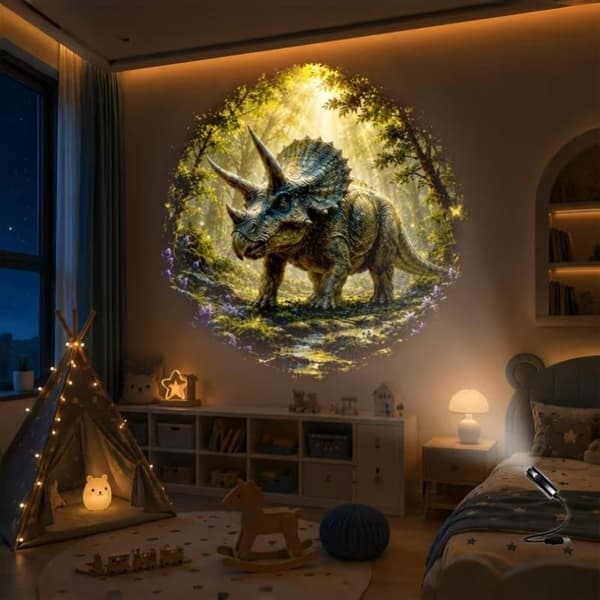 -tema USB-projeksjonslys 360° roterbart nattlys for tak 1set