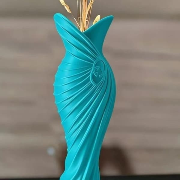 3D-printad elegant klänningsvas Minimalistisk blomvas Heminredning A1