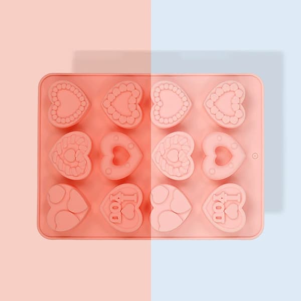 Hjerteformet silikonform 3D silikon bakeform for fondant S A1