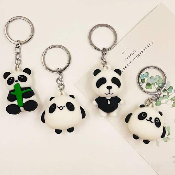 e Anime Panda nøglering til kvinder mænd modetaske vedhæng adgang A2