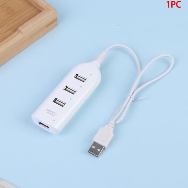 1/2/3 st 4-portars USB 2.0 Hub Splitter Höghastighetsdataöverföring E 1Pcs white