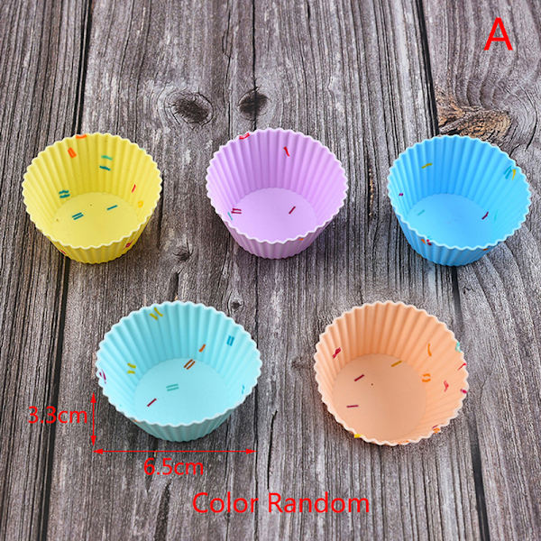 Silikoneform Cupcake Genanvendelige kageforme Muffinbagning DIY Kit A