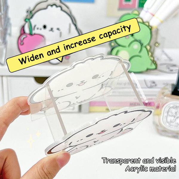 Creative Cartoon Acryl Pen Container Desktop smykker Organiser A3