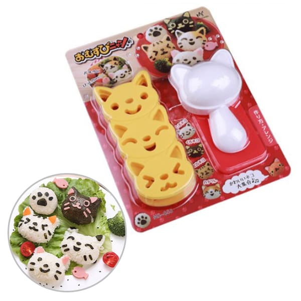1 set e Smile Cat Sushi Risform Dekor ter Sandwich DIY-verktyg
