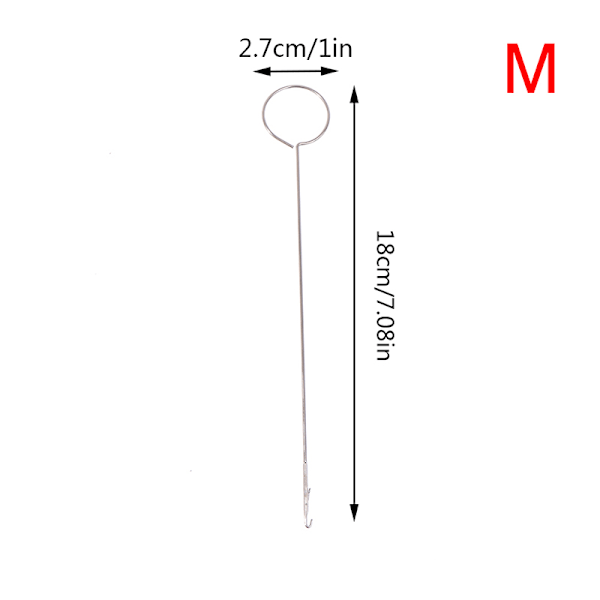 DIY metall søm løkke turner krok for å snu stoffrør stropper 18cm