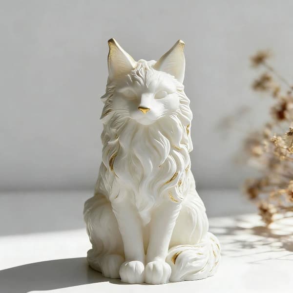 e Maine Coon katt silikonform DIY doftljus vax gips C A4