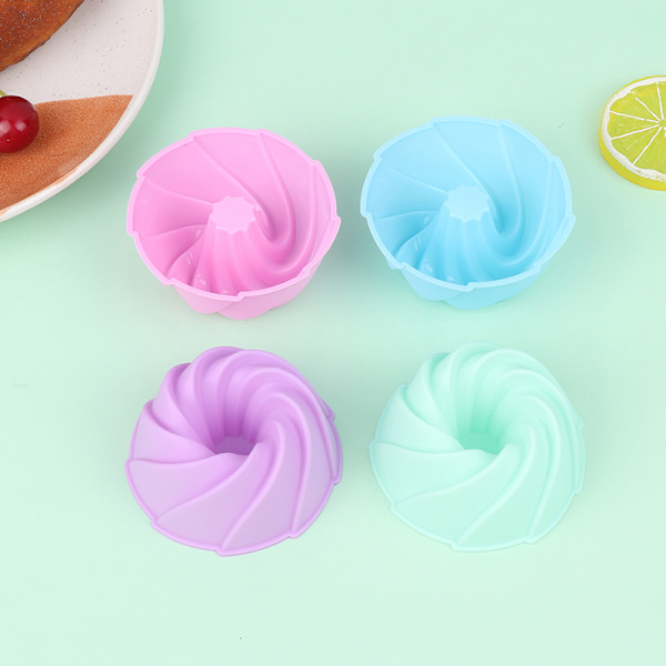 6 stk Swirl Shape Silikone Cupcake Liners Bagekopper Non-Stick 6Pcs