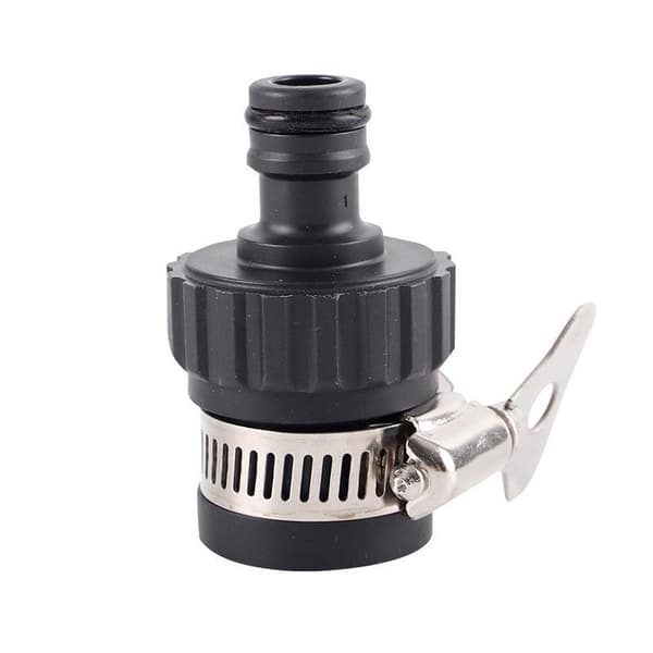 2 stk. holdbar universal vandhaneadapter plasthurtigkobling til slange Black