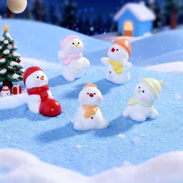 6 stk. jule-mini-snømannpynt, jule-mini-snømenn 6pcs