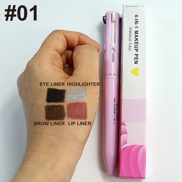 Glitter Highlighter 4 In1 Makeup Pen Eyebrow Pencil 01