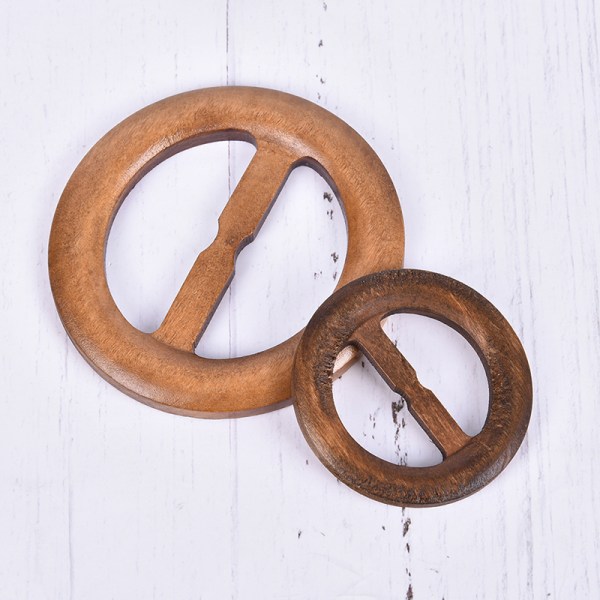 Rund form Håndlaget Wooden Crafts Beltespenne Ring Wood Clothing 6cm