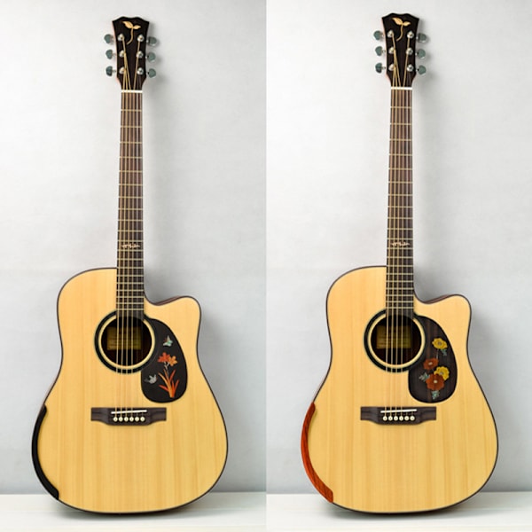 Redwood/Rosenwood/Ebony Figured Solid Gitarrarmstöd Gitarr Par Ebony
