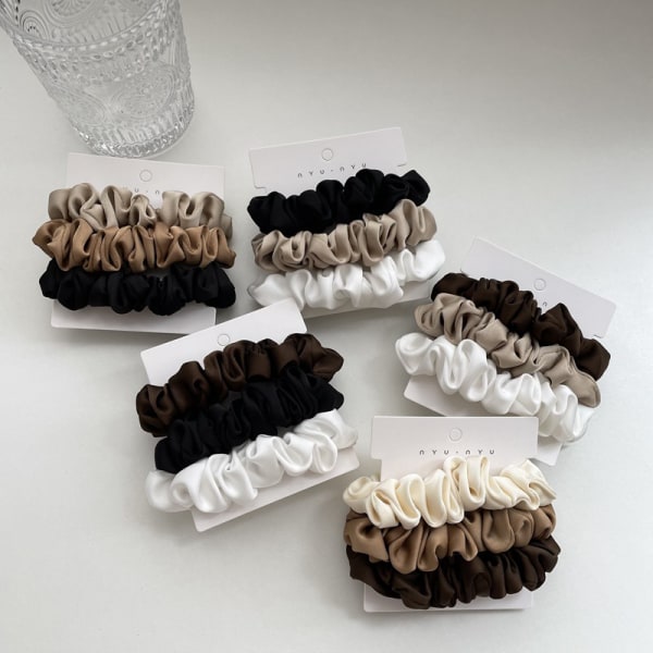 3st/ set Silk Scrunchies Elegant tunntarmshårrep Fren A1