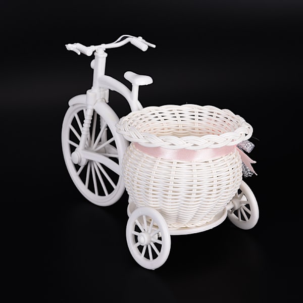 2017 Ny Plast Vit Trehjuling Cykel Design Flower Basket Stora Fyndiq