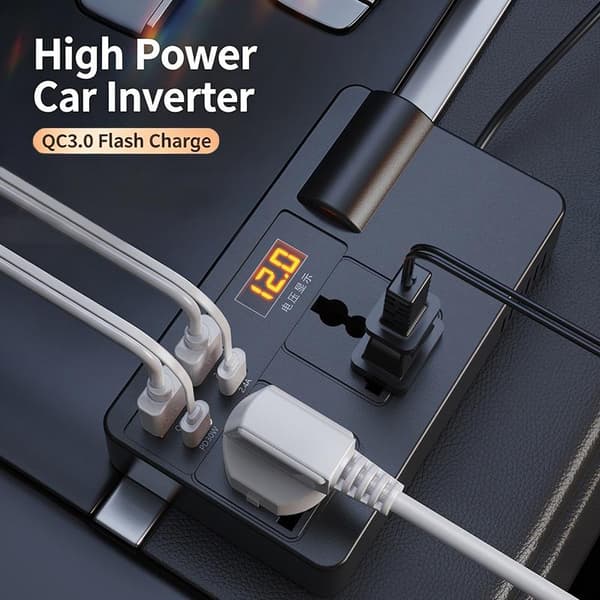 1 stk. bilstrømomformer 12V/24V til AC 220V Praktisk lighter A A1