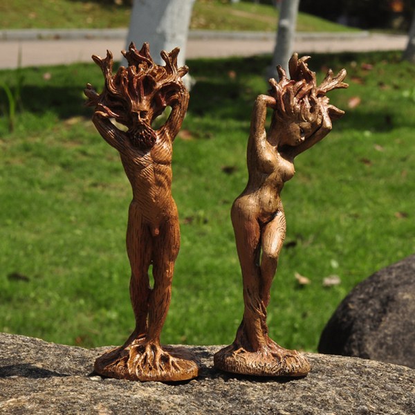 Forest Goddess Statue Resin Tree God Sculpture Ornament Garden A