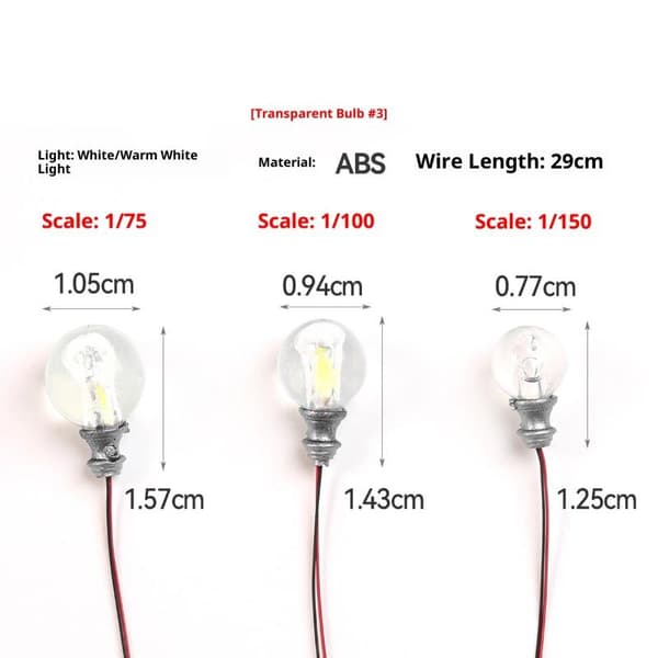 5 stk. 3V miniature LED-lampe modellys til gør-det-selv modelfremstilling/Do 75 white