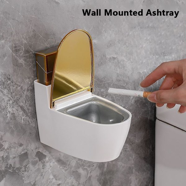 Creative Toalett Askfat Hem Badrum Case Med Lock Wa White