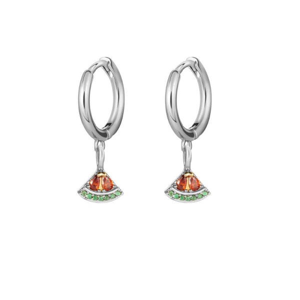 Mode Cubic Zirconia Frukt Små Hoop örhängen för kvinnor Pier Silver 07