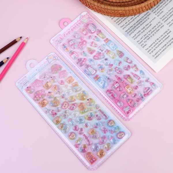 2/4 stk 3D krystallpregede klistremerker for scrapbooking telefonkamera 4Pcs