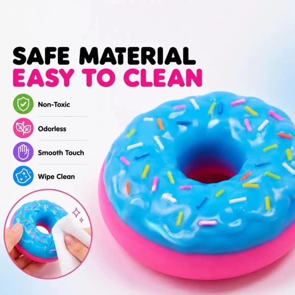 e Donutformet Squishy Cube Anti-TPR Legetøj Gaver Red