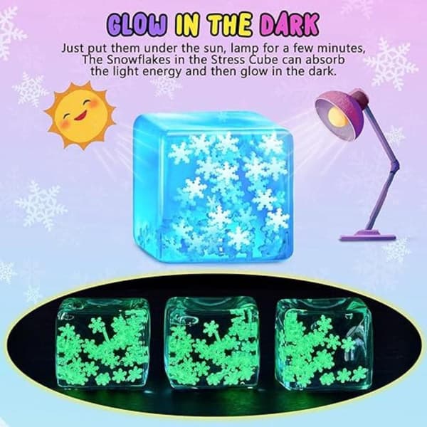 Glow In The Dark Ice Cubes Sensoriska Leksaker Töjbar Textur För A1