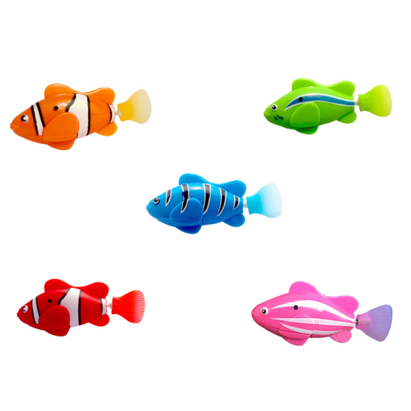 Ensfarvet indendørs leg Svømmerobot Lysende elektrisk fisk A2
