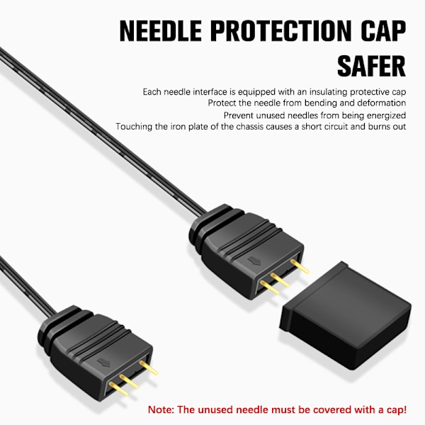 ARGB Splitter 5V 3 Pin 1 - 2/4 Universal 33,5 cm emolevy ARGB 1 to 2