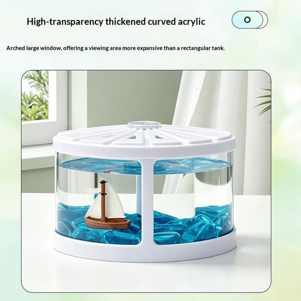 1 stk. lille Betta-akvarium i plast, gennemsigtigt miniakvarium A2