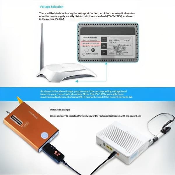 USB Boost Converter DC 5V til 9V 12V Step Up Converter Kabel 3.5