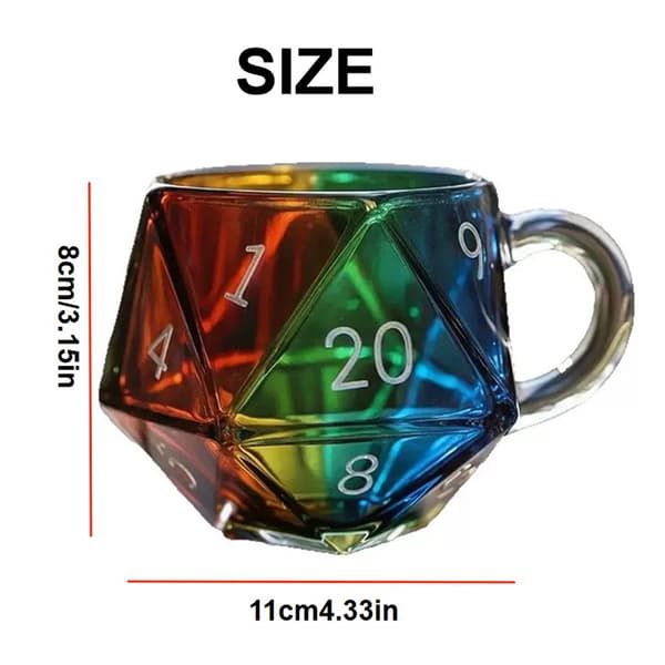 Regnbue D20 Terning Krus Polyhedral Terning Kaffekop Med Håndtag Gam