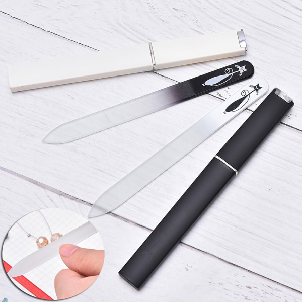 2 stk/sæt Slidstærkt glas Neglefil Manicure Polering Buffer Sand