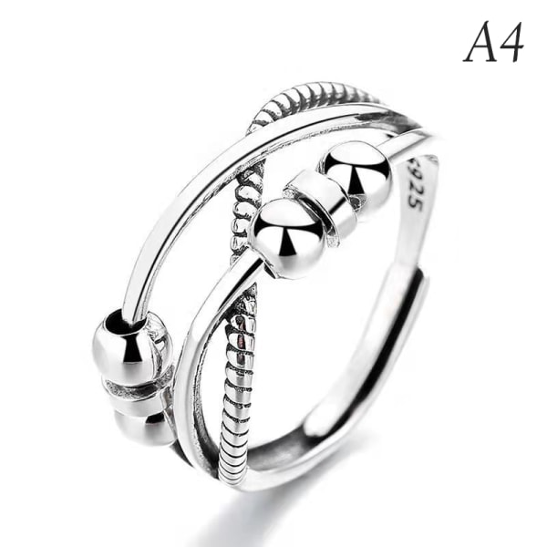 Ring Justerbar Åpning Fidget Ring Med Perle Smykker Ring A4