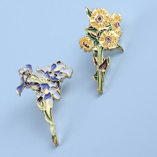 rintaneula Rintanappi Van Gogh Auringonkukka Iris Rintaneula Kukka Hattu Pin M A2