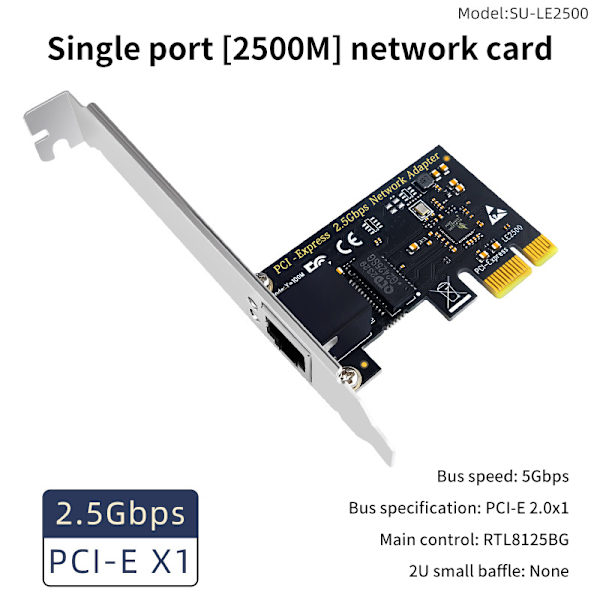 2500 Mbps PCI-E til RJ45 nettverkskort 8125BG Chip Gigabit Etherne network card 2.5G