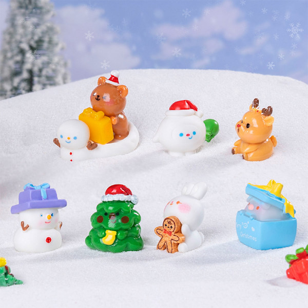 Mini Juldekoration Snögubbe Träd Mikrolandskap Ho A8