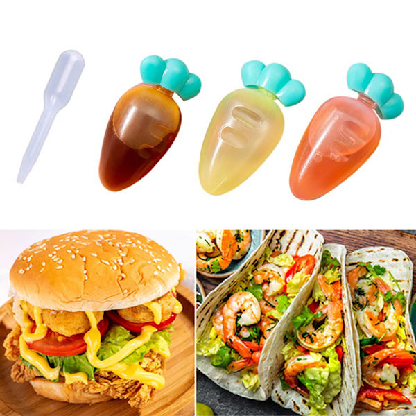 Mini krydderiflaske Salatdressing Ketchupkrukkedispensere A